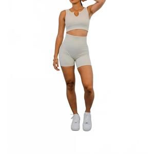 NEW LITTLE SECRET OF MINE women's active wear gym set in ivory